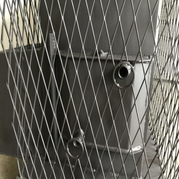 Sauna stove, grid for stones 4 sides 14-18 m / cu., With heat exchanger